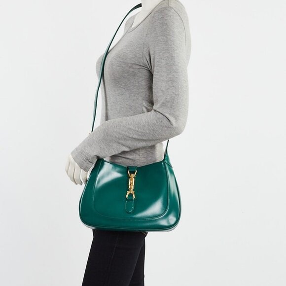 Gucci Green Smooth Leather Jackie 1961 Small Shoulder Bag - Picture 1 of 11